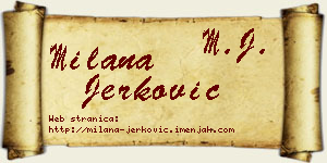 Milana Jerković vizit kartica